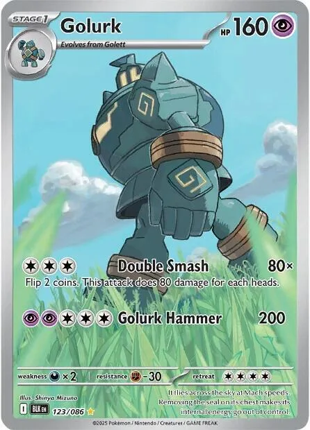 Golurk #123/086 Holofoil Pokémon card from Black Bolt
