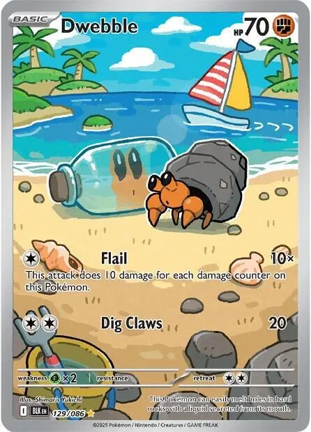 Dwebble #129/086 Holofoil Pokémon card from Black Bolt