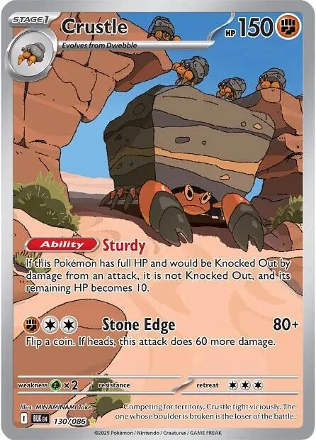 Crustle #130/086 Holofoil Pokémon card from Black Bolt