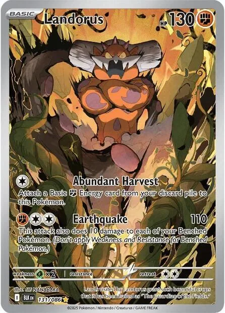 Landorus #131/086 Holofoil Pokémon card from Black Bolt