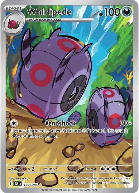 Whirlipede #133/086 Holofoil Pokémon card from Black Bolt