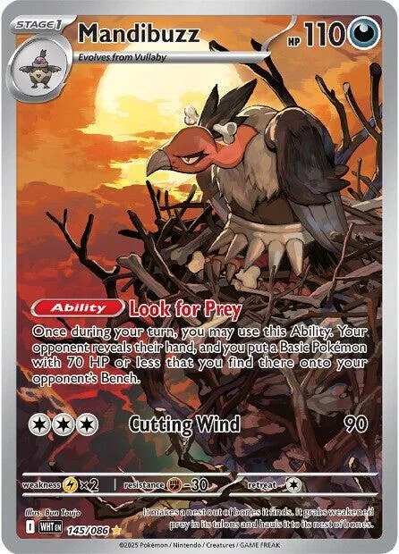 Mandibuzz #145/086 Holofoil Pokémon card from White Flare