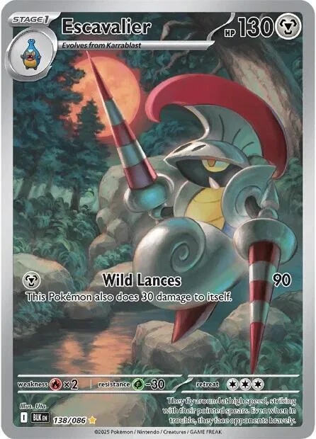 Escavalier #138/086 Holofoil Pokémon card from Black Bolt