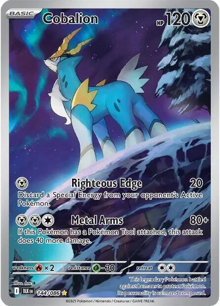 Cobalion #144/086 Holofoil Pokémon card from Black Bolt