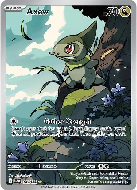 Axew #145/086 Holofoil Pokémon card from Black Bolt