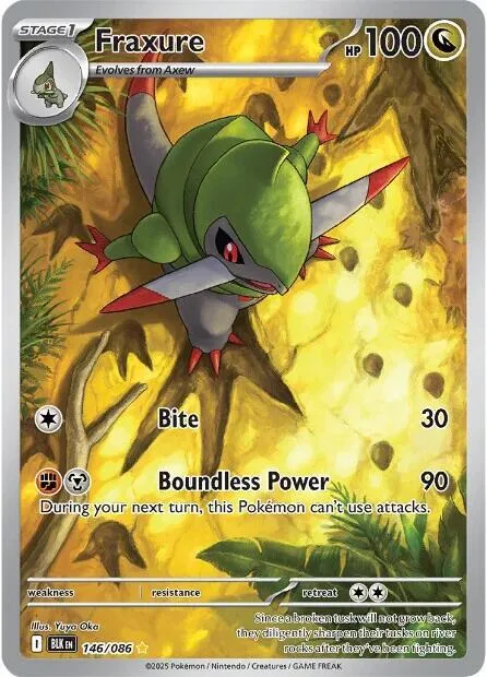 Fraxure #146/086 Holofoil Pokémon card from Black Bolt