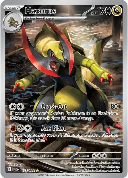 Haxorus #147/086 Holofoil Pokémon card from Black Bolt