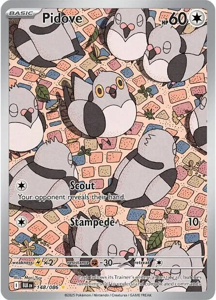 Pidove #148/086 Holofoil Pokémon card from Black Bolt