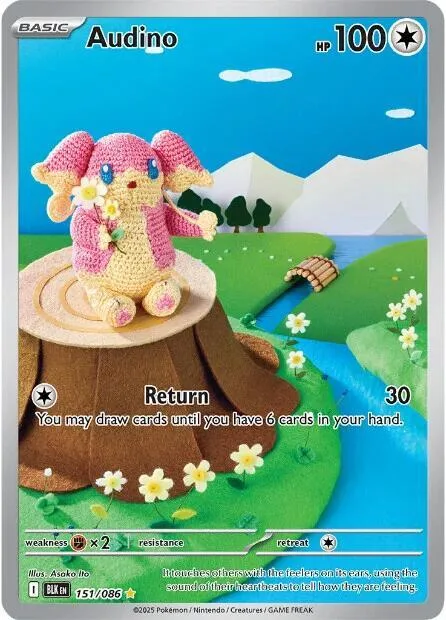 Audino #151/086 Holofoil Pokémon card from Black Bolt