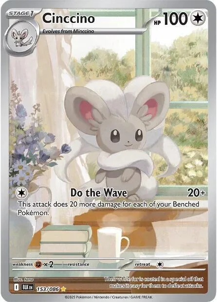 Cinccino #153/086 Holofoil Pokémon card from Black Bolt