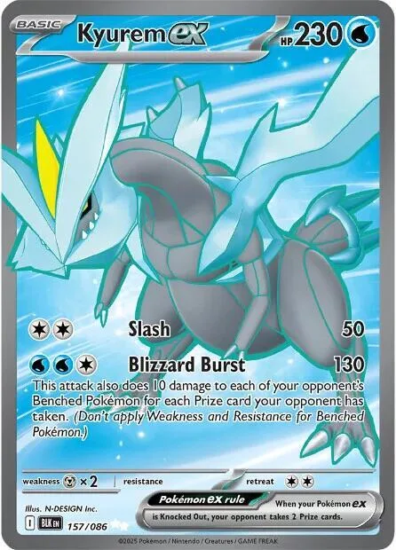 Kyurem ex #157/086 Holofoil Pokémon card from Black Bolt