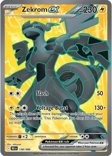 Zekrom ex #158/086 Holofoil Pokémon card from Black Bolt