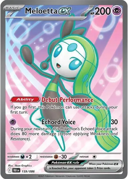 Meloetta ex #159/086 Holofoil Pokémon card from Black Bolt