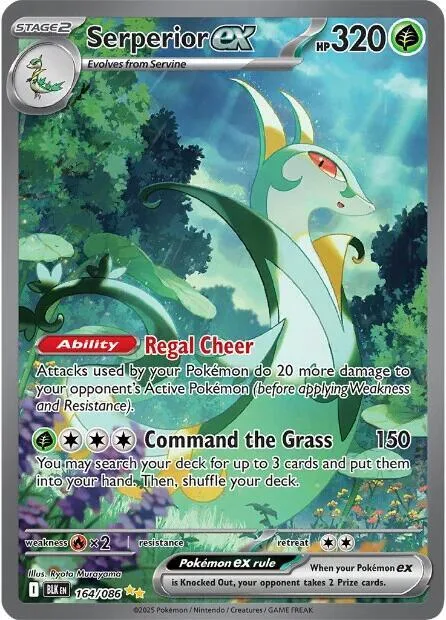 Serperior ex #164/086 Holofoil Pokémon card from Black Bolt