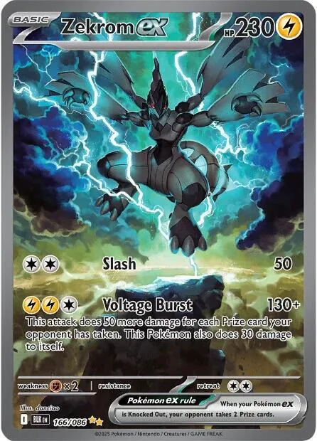 Zekrom ex #166/086 Holofoil Pokémon card from Black Bolt