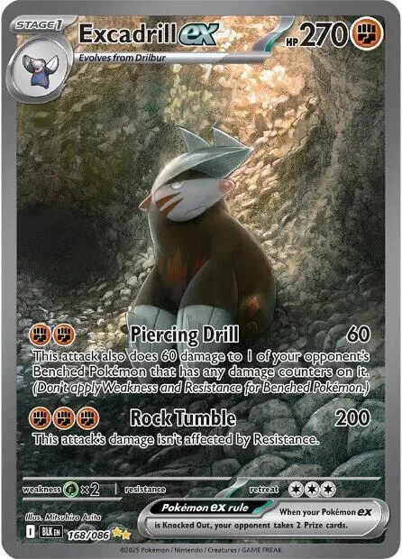 Excadrill ex #168/086 Holofoil Pokémon card from Black Bolt