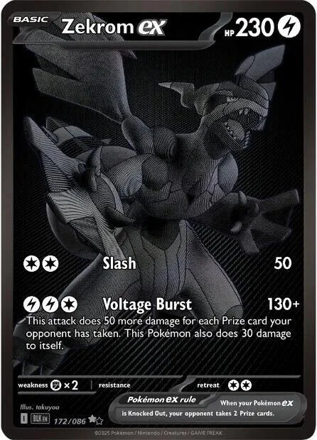 Zekrom ex #172/086 Holofoil Pokémon card from Black Bolt