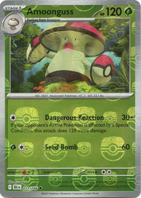 Amoonguss Master Ball Pattern #011/086 Holofoil Pokémon card from Black Bolt