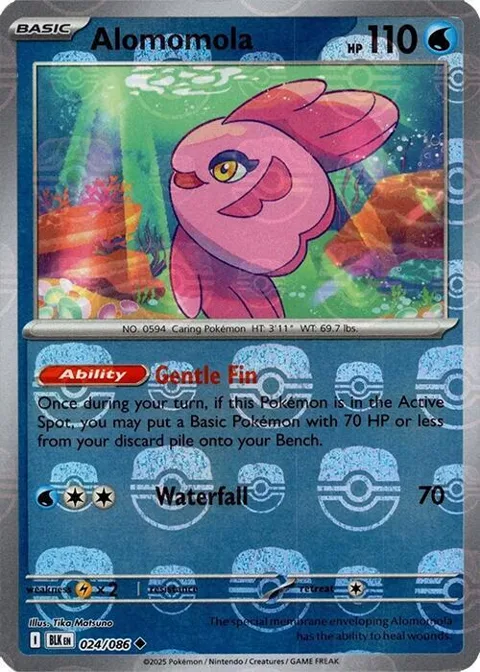 Alomomola Master Ball Pattern #024/086 Holofoil Pokémon card from Black Bolt