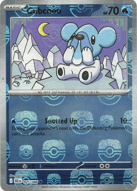 Cubchoo Master Ball Pattern #025/086 Holofoil Pokémon card from Black Bolt