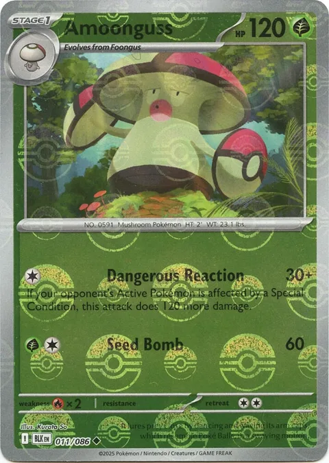 Amoonguss Poke Ball Pattern #011/086 Holofoil Pokémon card from Black Bolt