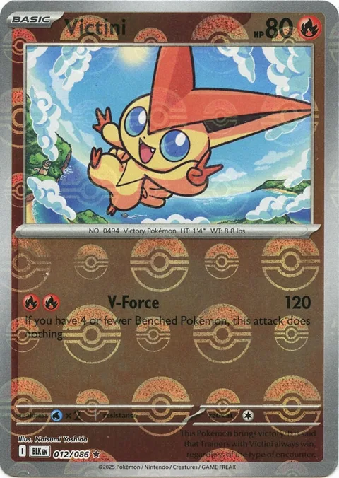 Victini Poke Ball Pattern #012/086 Holofoil Pokémon card from Black Bolt