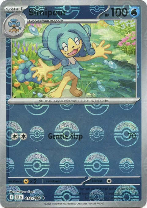 Simipour Poke Ball Pattern #018/086 Holofoil Pokémon card from Black Bolt