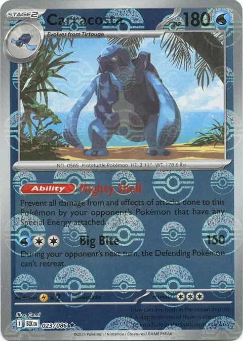 Carracosta Poke Ball Pattern #023/086 Holofoil Pokémon card from Black Bolt