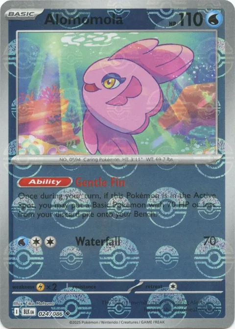 Alomomola Poke Ball Pattern #024/086 Holofoil Pokémon card from Black Bolt