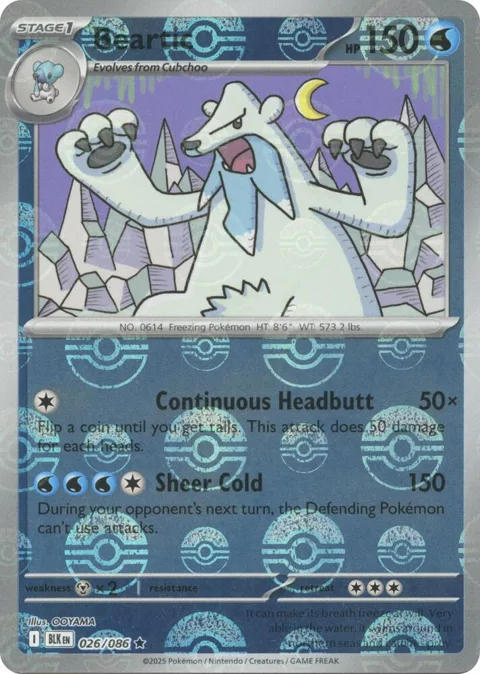 Beartic Poke Ball Pattern #026/086 Holofoil Pokémon card from Black Bolt