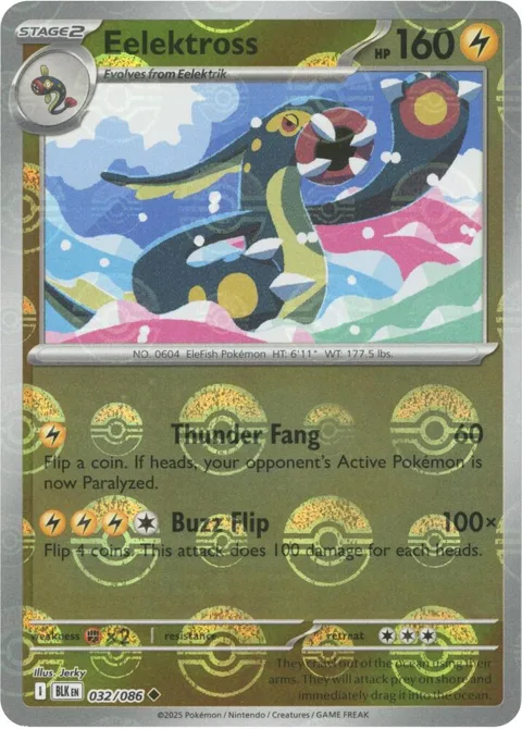 Eelektross Poke Ball Pattern #032/086 Holofoil Pokémon card from Black Bolt