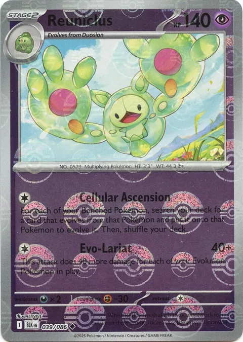 Reuniclus Poke Ball Pattern #039/086 Holofoil Pokémon card from Black Bolt