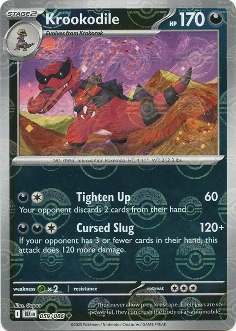 Krookodile Poke Ball Pattern #059/086 Holofoil Pokémon card from Black Bolt