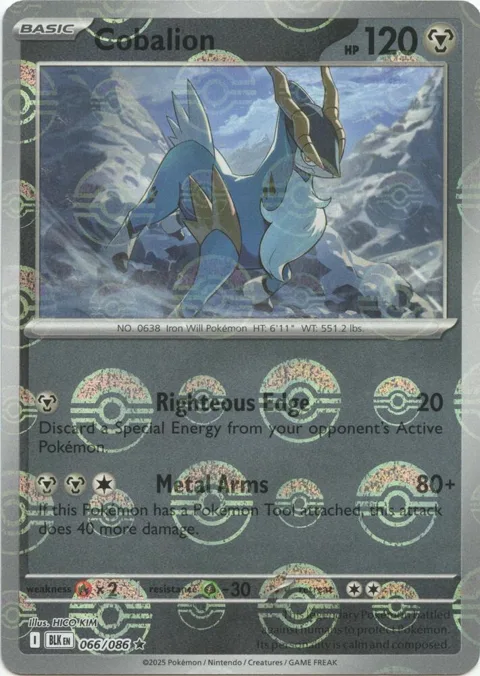 Cobalion Poke Ball Pattern #066/086 Holofoil Pokémon card from Black Bolt