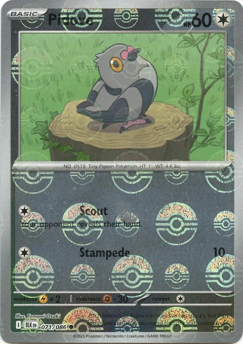Pidove Poke Ball Pattern #071/086 Holofoil Pokémon card from Black Bolt