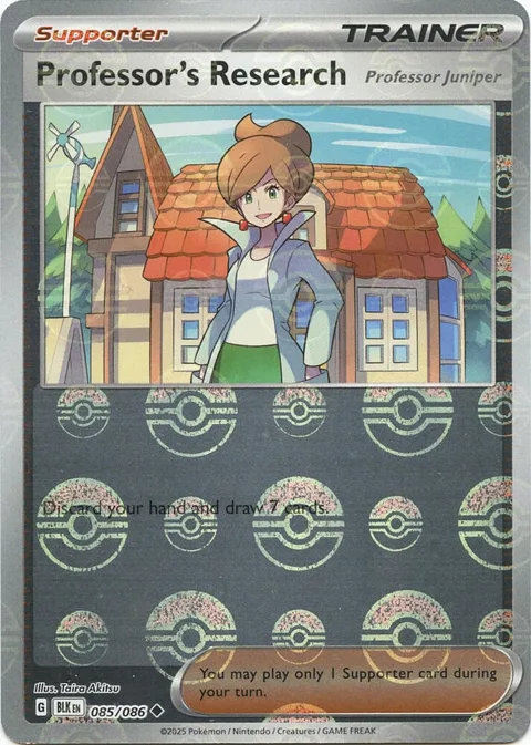 Professor's Research [Professor Juniper] Poke Ball Pattern #085/086 Holofoil Pokémon card from Black Bolt