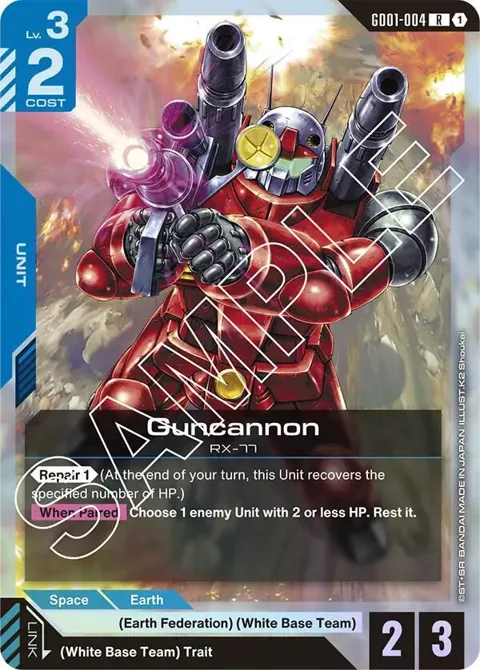Guncannon GD01-004 GD01 Gundam card from Newtype Rising