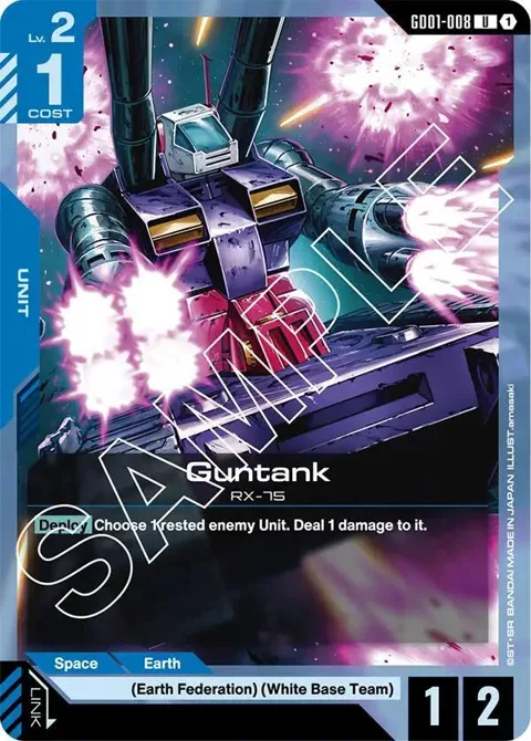 Guntank GD01-008 GD01 Gundam card from Newtype Rising