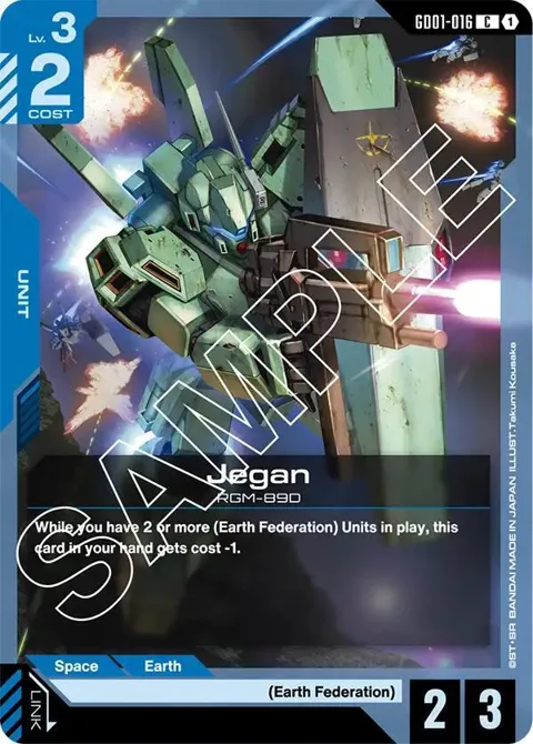 Jegan GD01-016 GD01 Gundam card from Newtype Rising