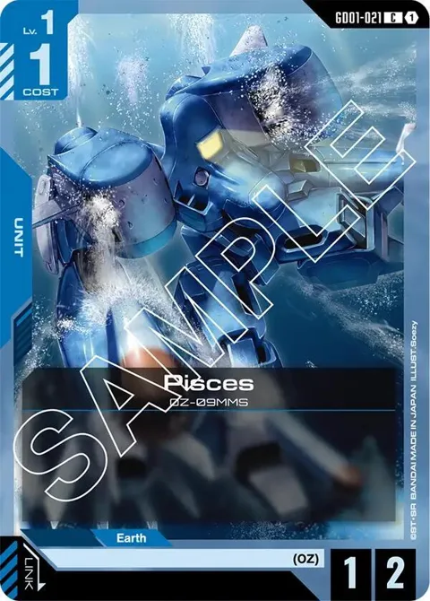 Pisces GD01-021 Gundam card from Newtype Rising