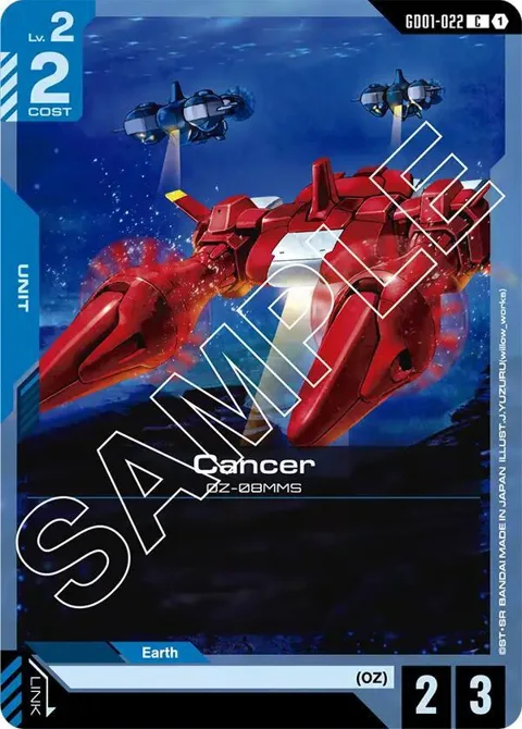 Cancer GD01-022 Gundam card from Newtype Rising