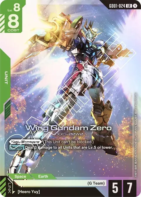 Wing Gundam Zero GD01-024 Gundam card from Newtype Rising