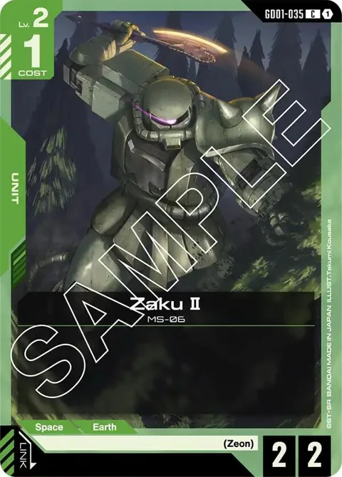 Zaku II GD01-035 GD01 Gundam card from Newtype Rising
