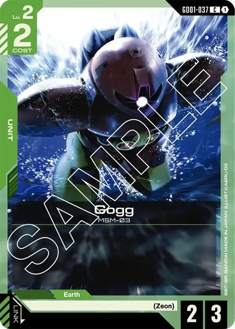 Gogg GD01-037 Gundam card from Newtype Rising