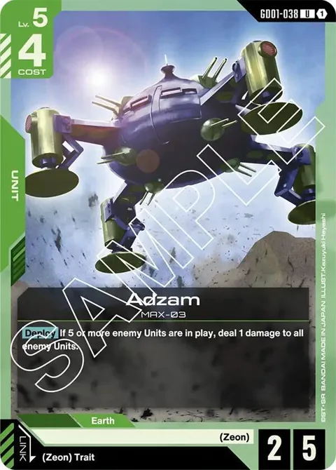 Adzam GD01-038 Gundam card from Newtype Rising