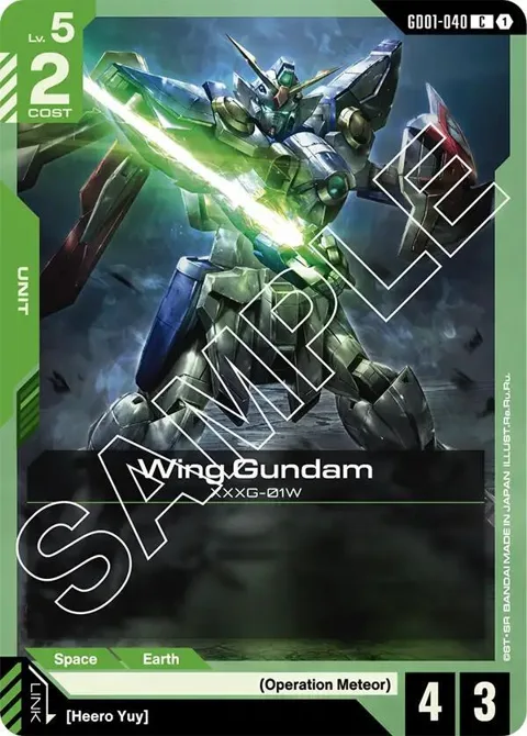 Wing Gundam GD01-040 GD01 Gundam card from Newtype Rising