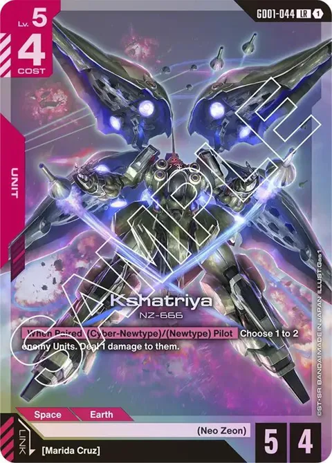 Kshatriya GD01-044 Gundam card from Newtype Rising