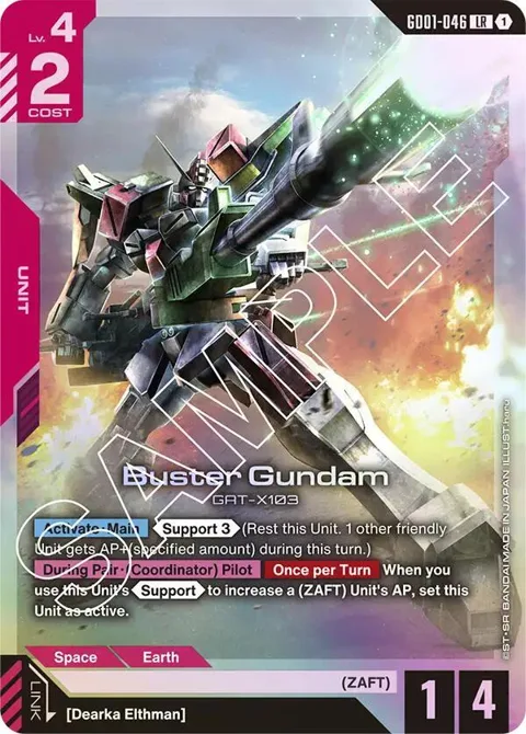 Buster Gundam GD01-046 Gundam card from Newtype Rising