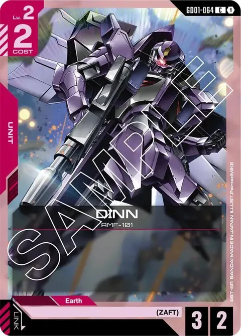 DINN GD01-064 Gundam card from Newtype Rising