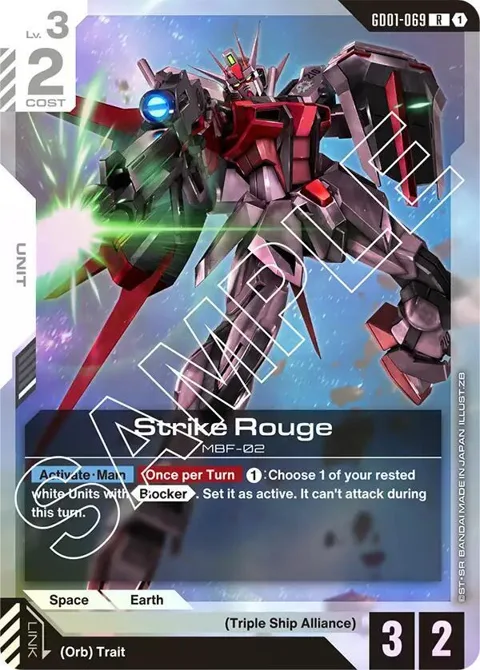 Strike Rouge GD01-069 GD01 Gundam card from Newtype Rising
